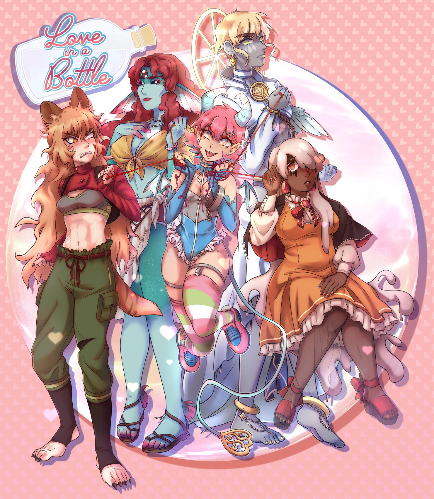 Key art for my game, Love in a Bottle.