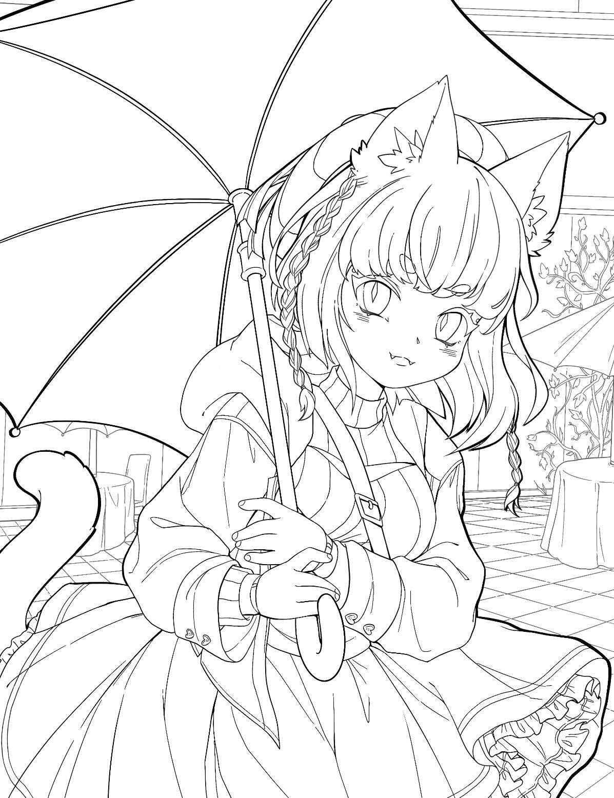 Illustration for the Resin Rose BJD Expo 2023 coloring book.