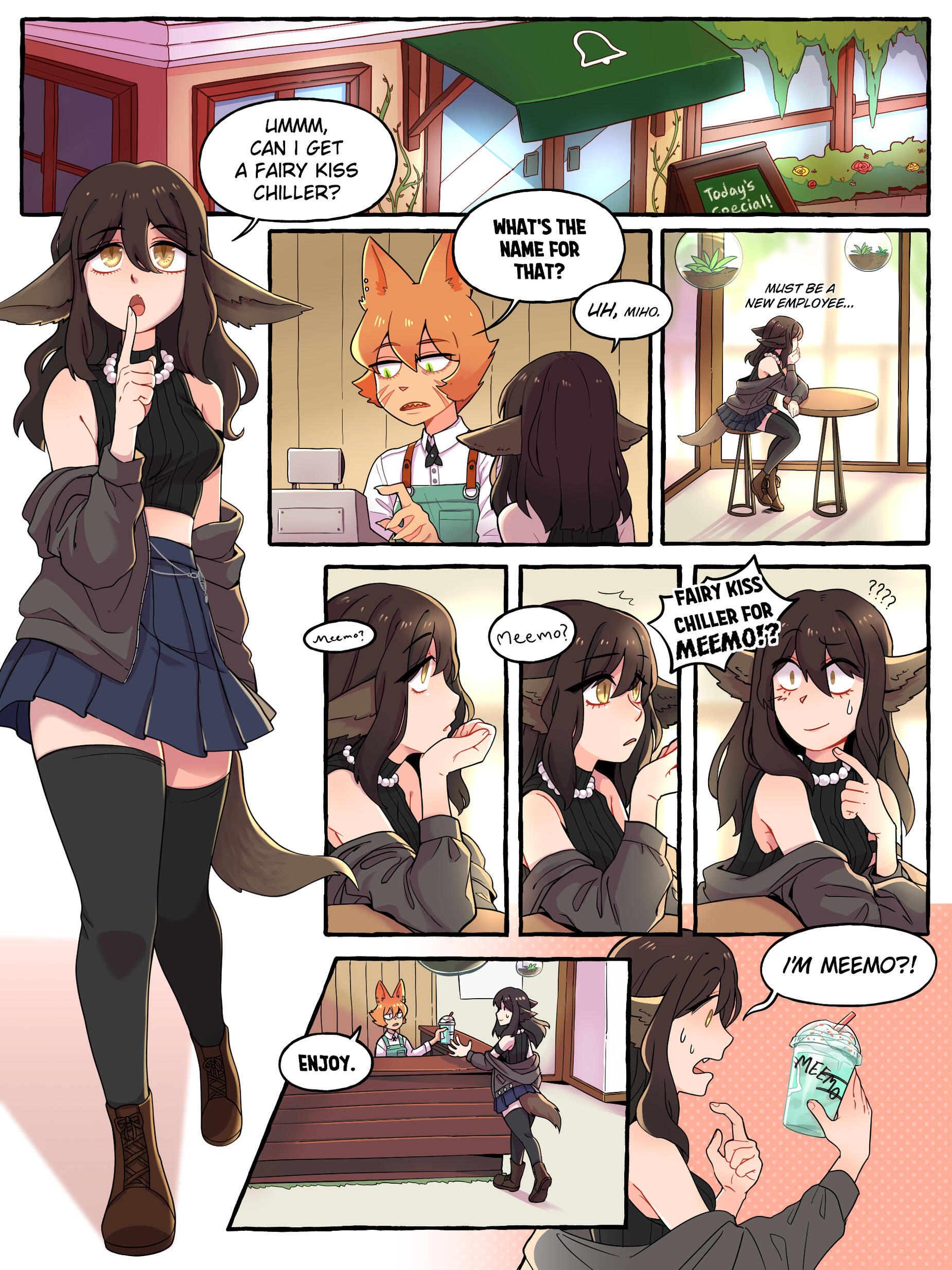 Commissioned comic page for the game, Please Be Happy.